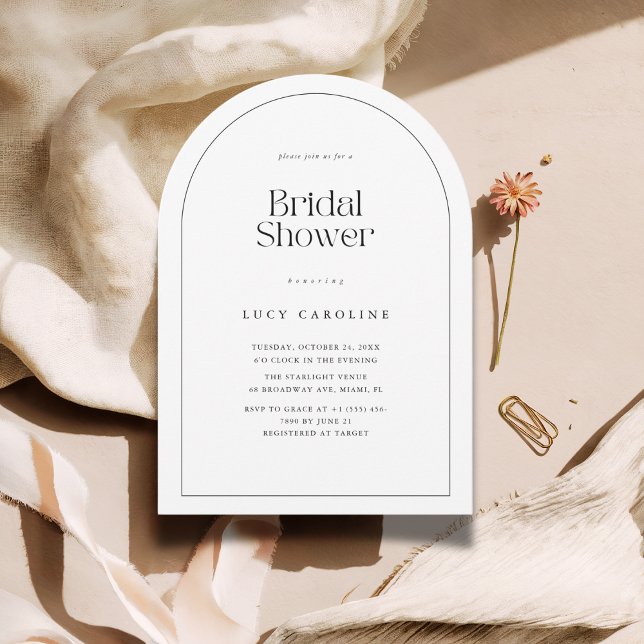 Retro Arch Style Couple Photo Bridal Shower Invitation (Creator Uploaded)