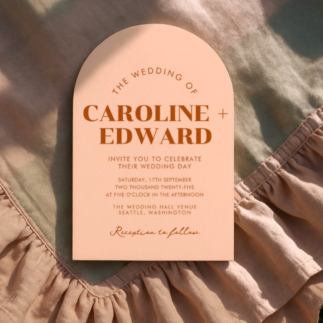 Retro Arched Striped Wedding Invitation (Creator Uploaded)