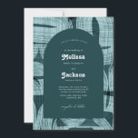 Retro Arches And Bends and Lines Aqua Wedding  Invitation<br><div class="desc">Retro Arches And Bends and Lines Teal Wedding Suite</div>