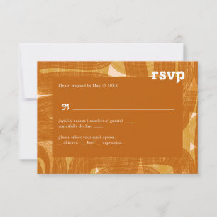 Retro Arches And Bends and Lines Yellow RSVP Card
