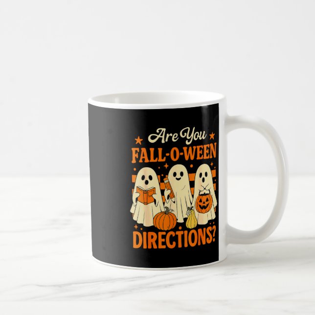 Retro are fall o ween directions teacher halloween coffee mug (Right)