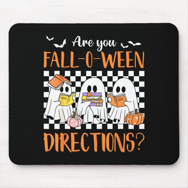 Retro are fall o ween directions teacher halloween mouse pad (Front)
