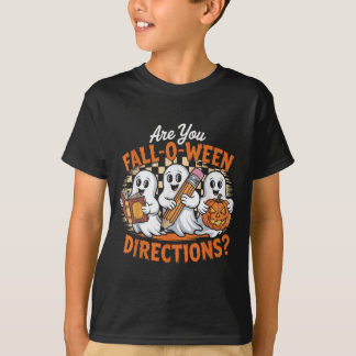 Retro Are You Fall O Ween Directions Ghost Hallowe T-Shirt