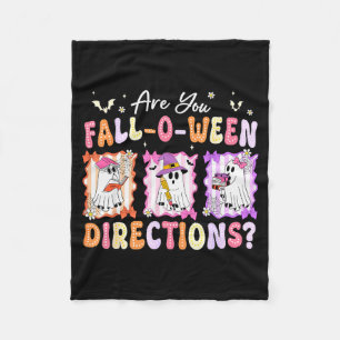 Retro Are You Fall O Ween Directions Teacher Hallo Fleece Blanket