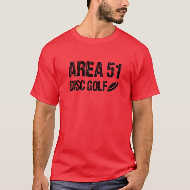 Retro Area 51 Disc Golf Roswell Alien UFO Flying S T-Shirt (Front)