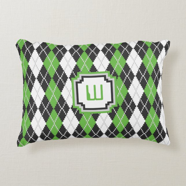 Retro Argyle Accent Pillow (Front)