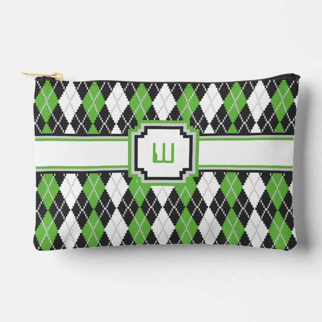 Retro Argyle Accessory Pouch (Front)