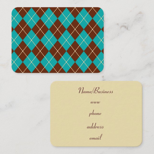 Retro Argyle Business Card (Front/Back)