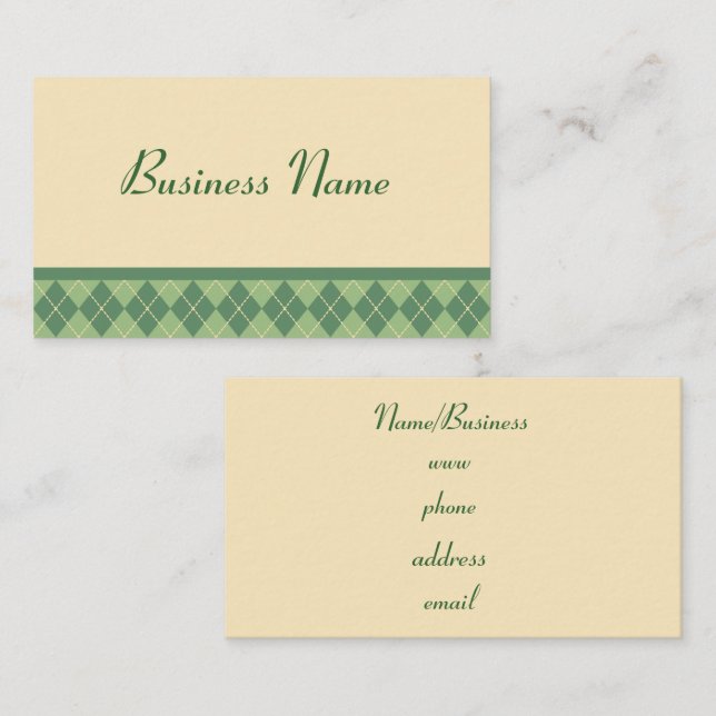 Retro Argyle Business Card (Front/Back)