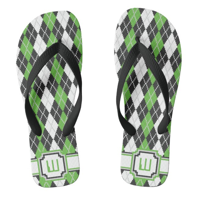 Retro Argyle Flip Flops (Footbed)