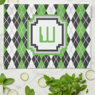 Retro Argyle Kitchen Towel