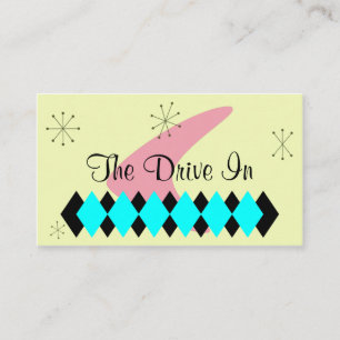 Retro Argyle Mid Century Modern Business Card