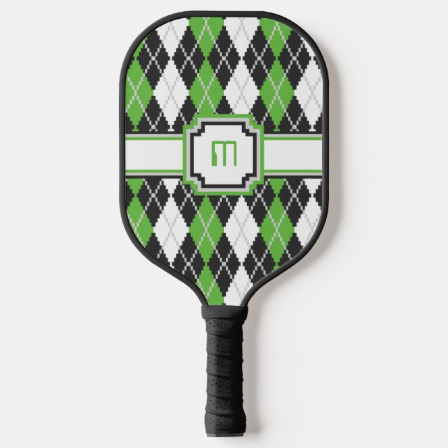 Retro Argyle Pickleball Paddle (Front)