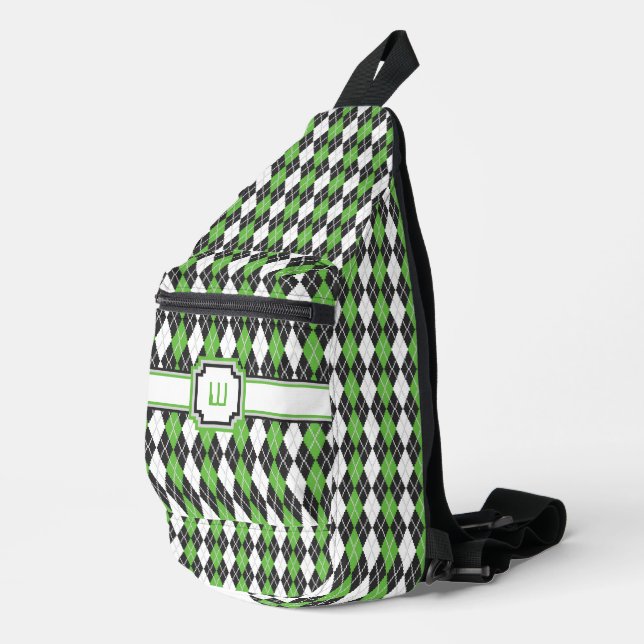 Retro Argyle Sling Bag (Right Corner)