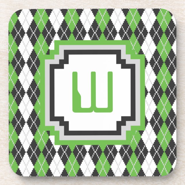 Retro Argyle Square Coaster (Front)