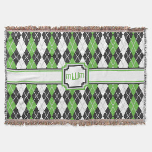 Retro Argyle Throw Blanket