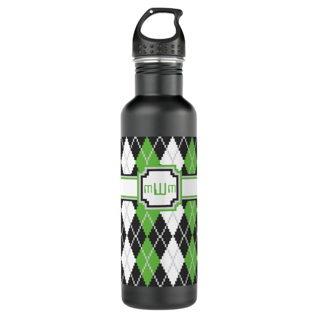 Retro Argyle Water Bottle (Front)