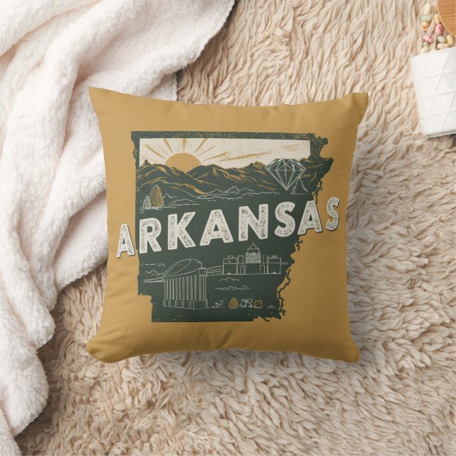 Retro Arkansas State Cushion (Blanket)