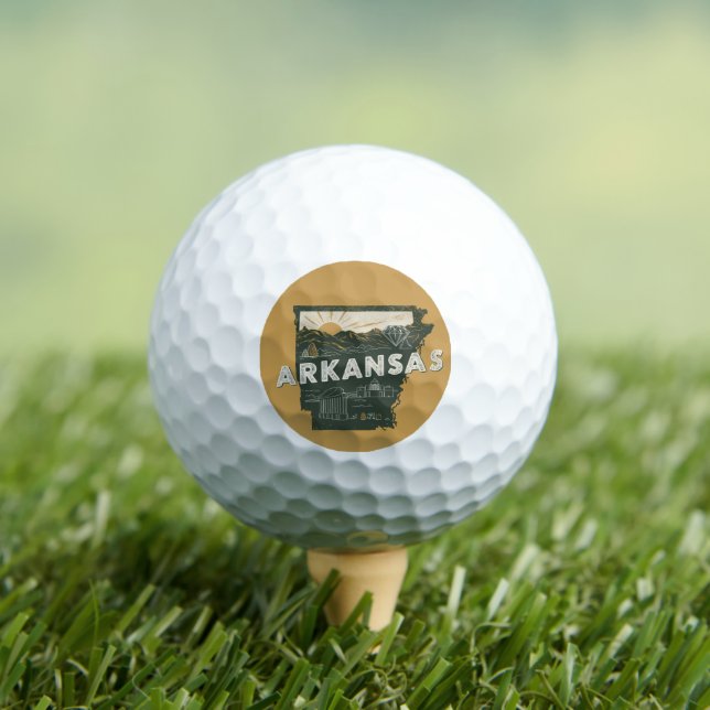 Retro Arkansas State  Golf Balls (Insitu Tee)