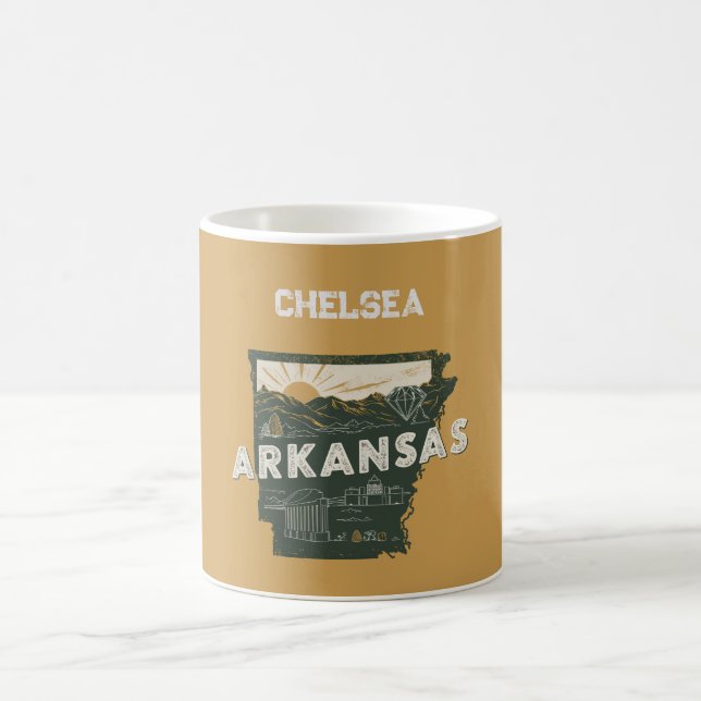 Retro Arkansas State Personalised Coffee Mug (Center)