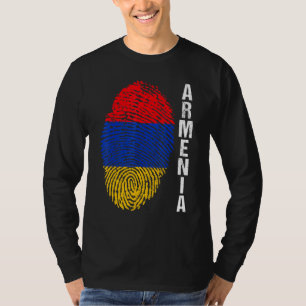 Retro Armenia Flag Home Fingerprint Graphic Tee Je