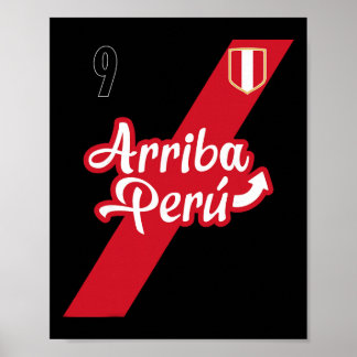Retro Arriby Peru Soccer Jersey 9 Peruvian Futbol  Poster
