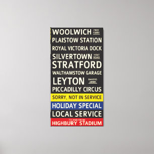 Retro Arsenal FC Bus Scroll Canvas Print