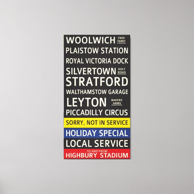 Retro Arsenal FC Bus Scroll Canvas Print (Front)
