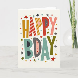 Retro Art Birthday Message Card