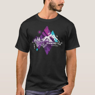 Retro Art Boho Diamond Peak Ski Adventure T-Shirt