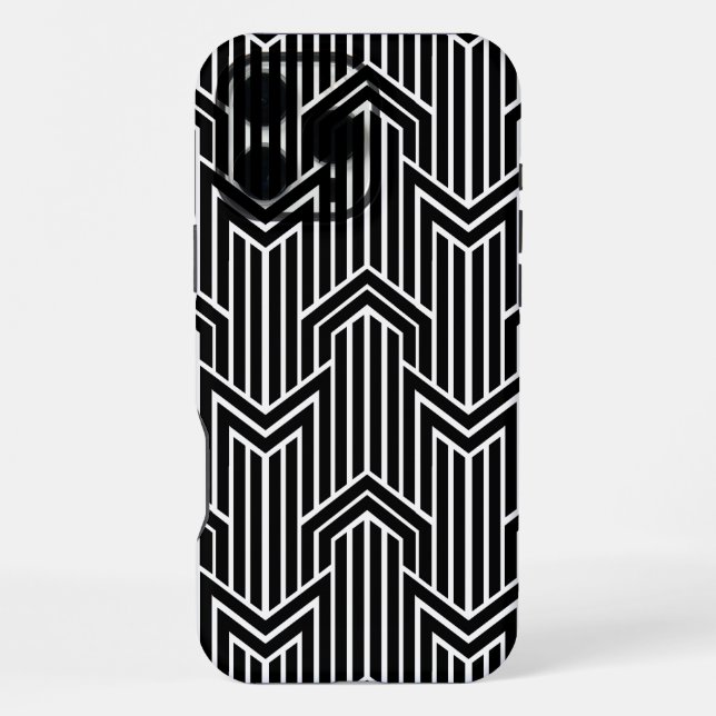 Retro Art Deco Chevron Triangle Seamless Pattern iPhone Case (Back)