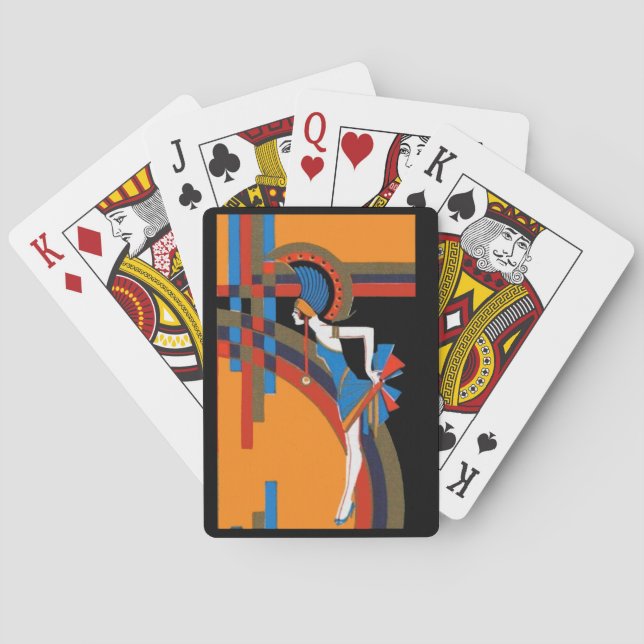 Retro Art Deco Dancer Playing Cards (Back)