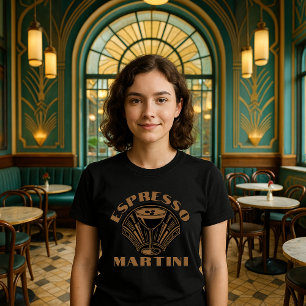 Retro Art Deco Espresso Martini Template T-Shirt