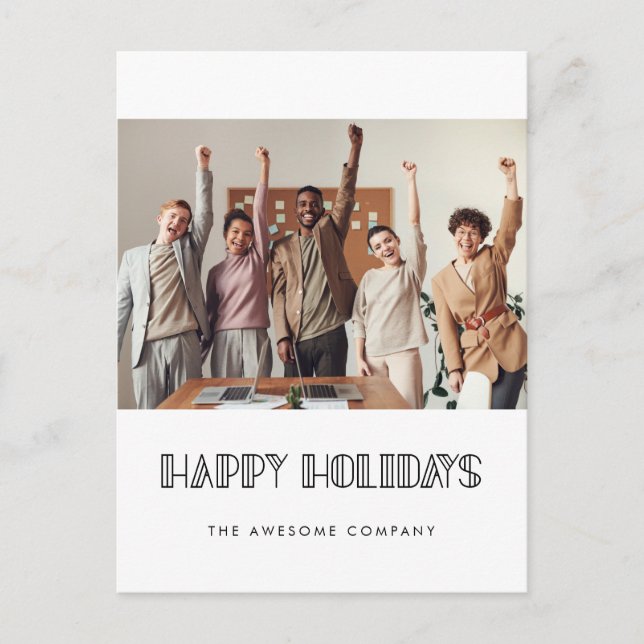 Retro art deco font Corporate business photo Postcard (Front)