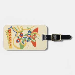Retro Art Deco Geometric Floral Poster Art Luggage Tag