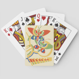 Retro Art Deco Geometric Floral Poster Art Playing Cards