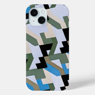 Retro Art Deco Jazz Geometric Zig Zag Pattern iPhone 15 Case