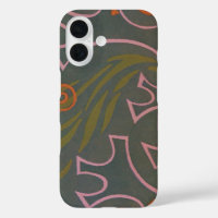 Retro Art Deco Jazz Pink Orange Grey Lines Pattern
