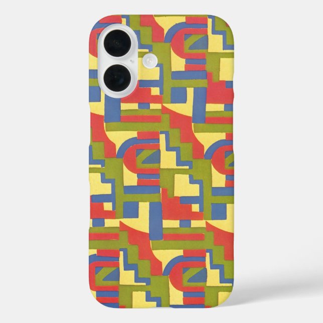 Retro Art Deco Jazz, Stair Step Geometric Patterns Case-Mate iPhone Case (Back)