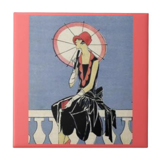 Retro Art Deco Lady Tile