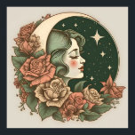 Retro Art Deco Moon Lady Stars & Flowers Poster<br><div class="desc">Retro Art Deco Moon Lady Stars & Flowers

Collectable,  high quality and fully customisable.</div>