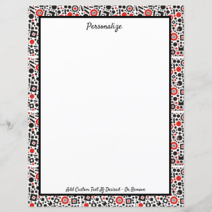 Retro Art Deco Red & Black Pattern Personalise
