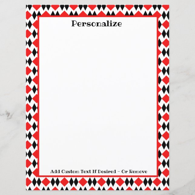 Retro Art Deco Red & Black Pattern Personalise (Front)
