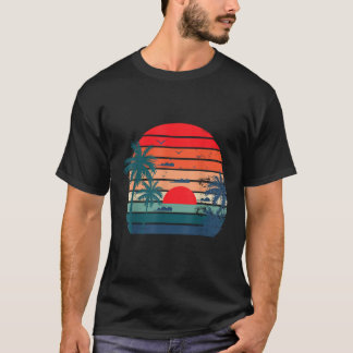 Retro Art Deco Style Summer Vacation Tropical Palm T-Shirt