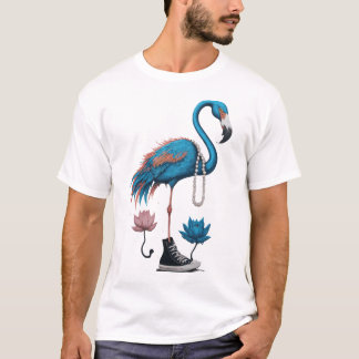 Retro art Flamingo Womens Kids Funny graphic T-Shirt