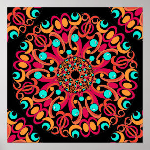 Retro Art Kaleidoscope Poster
