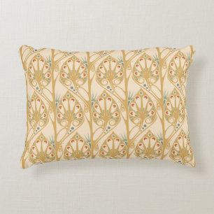 Retro art nouveau, abstract geometric lines. decorative cushion