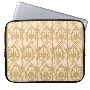 Retro art nouveau, abstract geometric lines. laptop sleeve