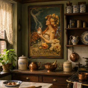 Retro Art Nouveau Chocolate Ad Poster