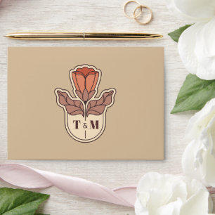 Retro Art Nouveau Floral Wedding Envelope